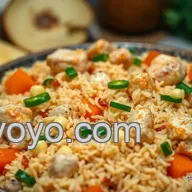 Arroz con Pollo Receta F&aacute;cil: Panceta & Verduras &iexcl;De rechupete!