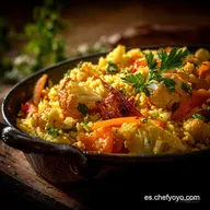 Arroz de coliflor con curry y verduras: Receta ligera en 35 minutos.