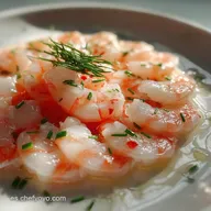 Carpaccio de Gambas: Textura Aterciopelada para 4