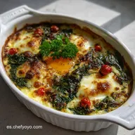 Cazuela de Espinacas Carme y Huevo: Cena Keto R&aacute;pida