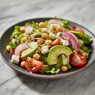 Chickpea Feta Avocado Salad para 4 Raciones