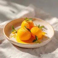 Idea de Presentaci&oacute;n de Comida: Esferas de Mango para 4 Porciones