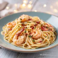 Espagueti Camarones Crema Receta Deliciosa en 25 Minutos
