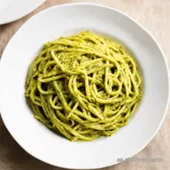 Espaguetis al Pesto Genov&eacute;s Receta Italiana Aut&eacute;ntica