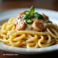 Fettuccine Alfredo Cremoso con Champi&ntilde;ones En 35 Minutos