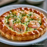 Hojaldre Relleno de Gambas y Puerros