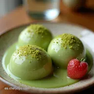 Mochi Casero El&aacute;stico con Crema de Matcha F&aacute;cil