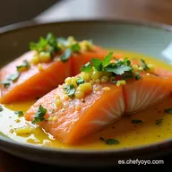 Salm&oacute;n con Salsa de Mantequilla Lim&oacute;n y Ajo Cena Elegante en 25 Minutos