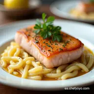 Salm&oacute;n Sellado Crujiente con Orzo Cremoso al Lim&oacute;n