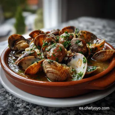 Almejas a la Marinera con Vino Blanco Tarjeta de receta