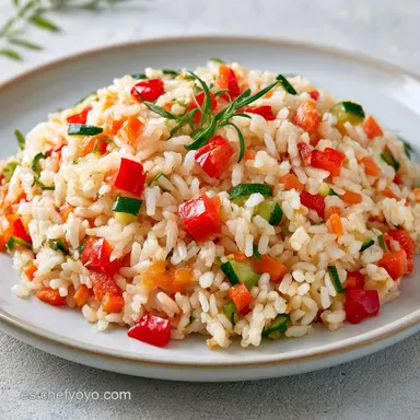 Receta de Arroz con Verduras para 4 Tarjeta de receta