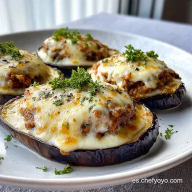 Berenjenas Rellenas Carne al Horno | Receta Casera F&aacute;cil Tarjeta de receta