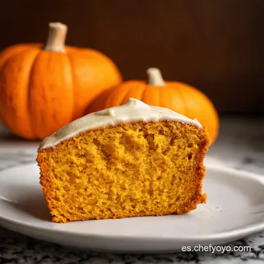 Bizcocho de Calabaza Especiado Receta Casera con Frosting Tarjeta de receta