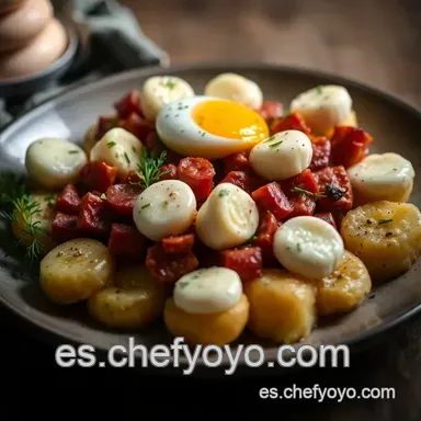 Bolitas Patata Sobrasada Mozzarella: &iexcl;Tapeo Mallorqu&iacute;n F&aacute;cil! Tarjeta de receta