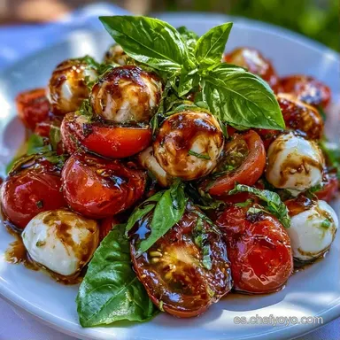Brochetas Tomate Mozzarella en 15 Minutos Tarjeta de receta