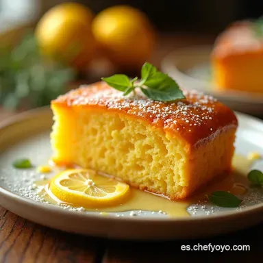 El Bud&iacute;n de Lim&oacute;n M&aacute;s H&uacute;medo y Esponjoso de la Abuela Tarjeta de receta