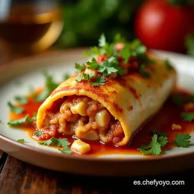 El Burrito Relleno de la Abuela Crujiente y Sabroso Tarjeta de receta