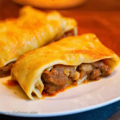 Canelones de Carne A la Abuela Receta Casera Deliciosa Tarjeta de receta