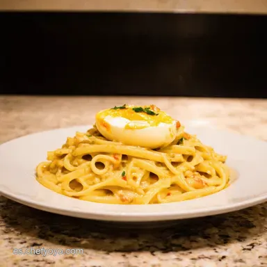 Carbonara con Huevo Mi Receta Aut&eacute;ntica Italiana Tarjeta de receta