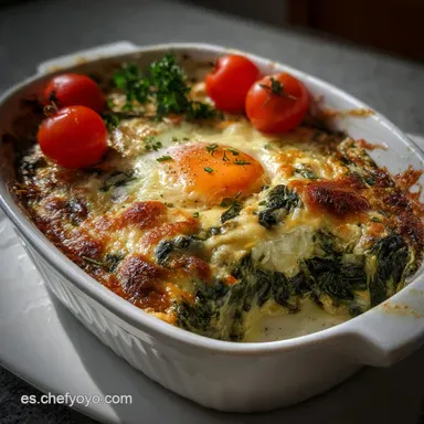 Cazuela de Espinacas Carme y Huevo: Cena Keto R&aacute;pida Tarjeta de receta