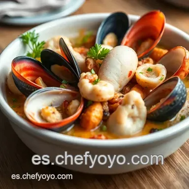 Cazuela de Mariscos "A la Marinera": &iexcl;Un Sabor a Mar en tu Mesa! Tarjeta de receta