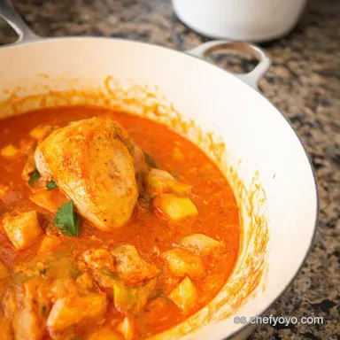 Cazuela de Pollo a la Pastelera Receta F&aacute;cil de Abuela Tarjeta de receta