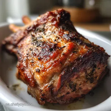 Cordero Asado Al Horno Jugoso con Piel Crujiente Tarjeta de receta