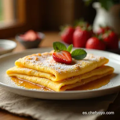 Cr&ecirc;pes Caseras F&aacute;ciles El Secreto de Abuela Revelado Tarjeta de receta