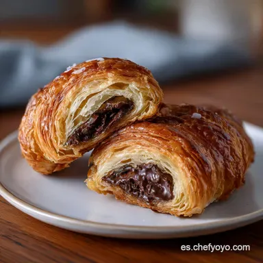 Croissant de chocolate: El Pain au Chocolat con Hojaldre Perfecto Tarjeta de receta