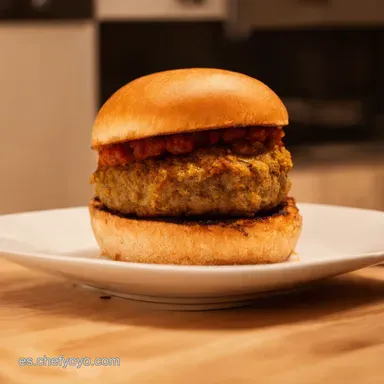 Hamburguesa de Lentejas con Sabor Receta F&aacute;cil y Latina Tarjeta de receta