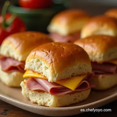 Hot Ham and Cheese Sliders F&aacute;ciles La Receta Estrella de la Abuela Tarjeta de receta