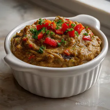KETO RECETAS Dip De Berenjena Con Pimiento Ahumado Tarjeta de receta