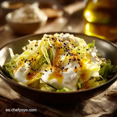 Ensalada de col con aderezo de yogur y mostaza: Receta cremosa y ligera. Tarjeta de receta