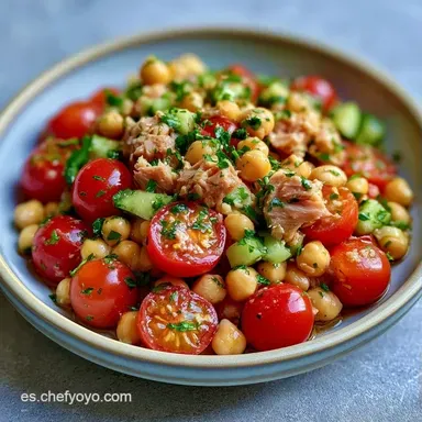Ensalada De Garbanzos Veraniega para 4 Tarjeta de receta