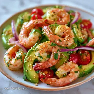Ensalada De Langostinos Cocidos En 15 Min Tarjeta de receta