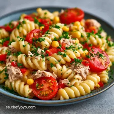 Ensalada De Pasta Fría Rápida Con Atún Tarjeta de receta