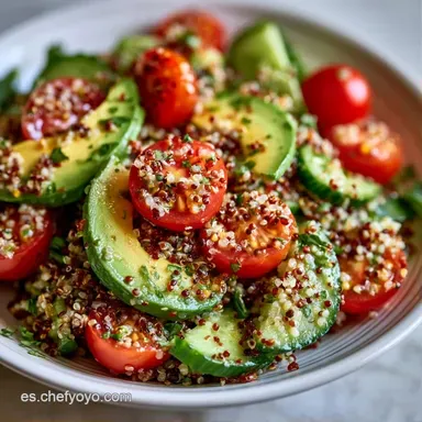 Ensalada de Quinoa con Aguacate en 30 Min Tarjeta de receta