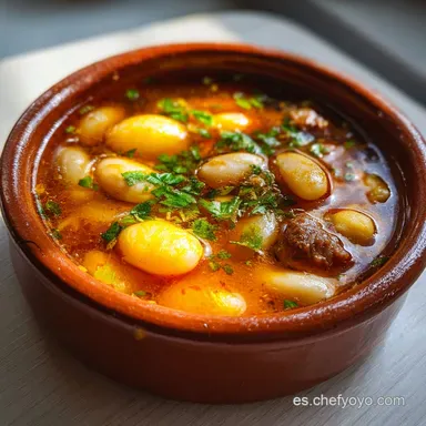 Fabada Asturiana Receta en Olla Express Tarjeta de receta