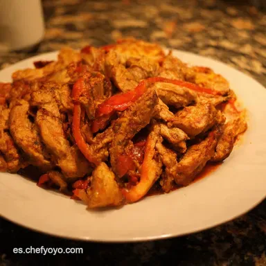 Fajitas de Pollo Caseras Receta F&aacute;cil y Aut&eacute;ntica de la Abuela Tarjeta de receta