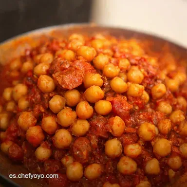 Garbanzos con Chorizo Receta de la Abuela F&aacute;cil Tarjeta de receta