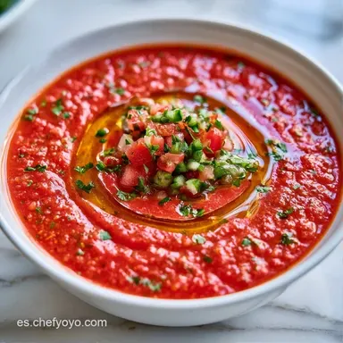 Gazpacho Andaluz para 4 Personas Tarjeta de receta