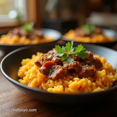 Plov Recipe Mi Arroz con Carne Estilo Ruta de la Seda Tarjeta de receta