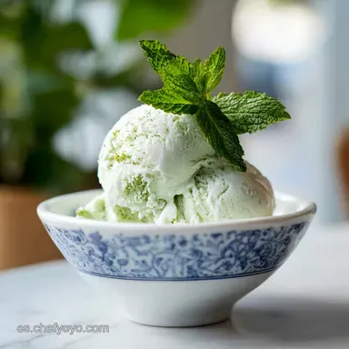 Receta F&aacute;cil y R&aacute;pida de Helado de Menta Refrescante en 20 Minutos Tarjeta de receta