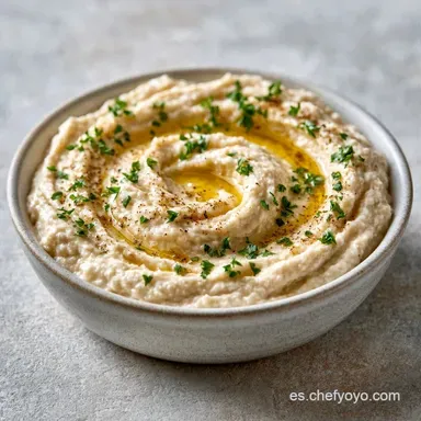 Hummus de Garbanzos Casero Fácil en 5 Min Tarjeta de receta