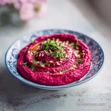 Hummus de Remolacha Casero en 10 Minutos Tarjeta de receta