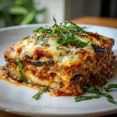 Lasa&ntilde;a de Berenjenas Keto: Baja en Carbohidratos Tarjeta de receta