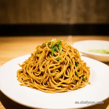 Lo Mein Vegetariano Casero Como de Restaurante Chino Tarjeta de receta