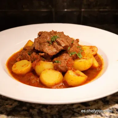 Lomo al Ajillo con Patatas Receta Espa&ntilde;ola F&aacute;cil Tarjeta de receta