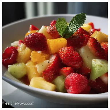 Macedonia de Frutas Receta F&aacute;cil y Ligera Tarjeta de receta