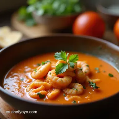 Sopa de Mariscos Arom&aacute;tica Caldo Rojo Espectacular Tarjeta de receta